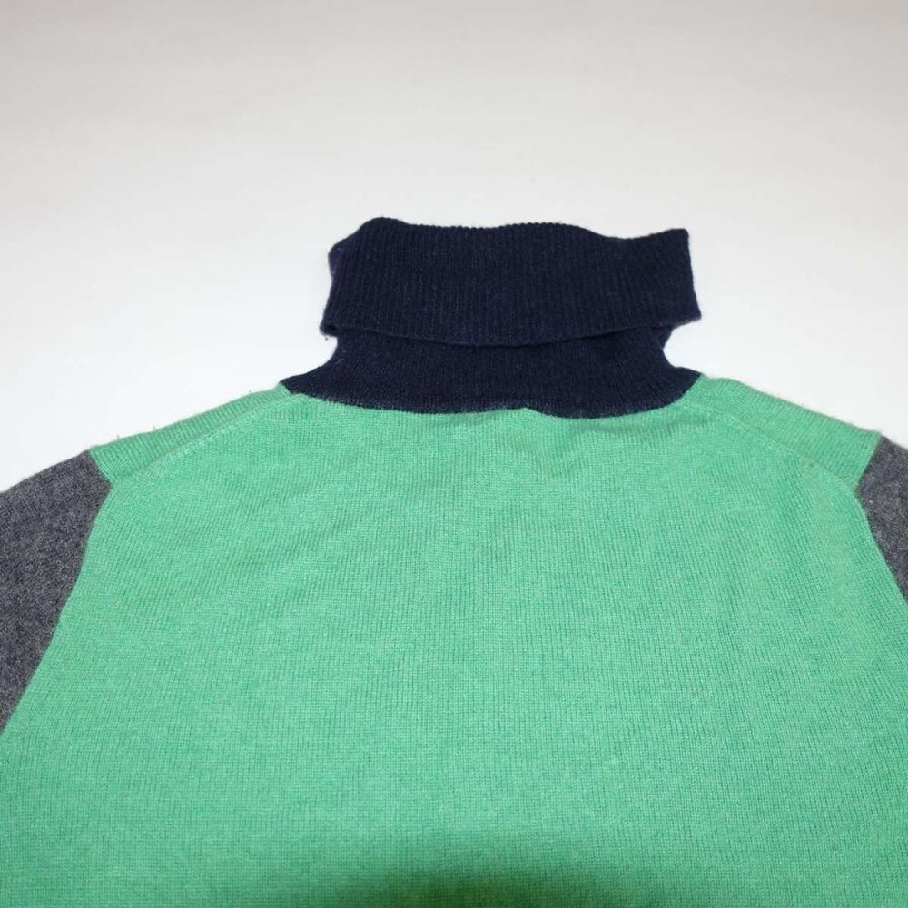 Talbots Women's 100% Pure Cashmere Turtleneck Sweater Medium Colorblock Pullover - Picture 2 of 5